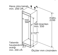 Siemens KI82LADE0 Tek Kapılı Ankastre Buzdolabı